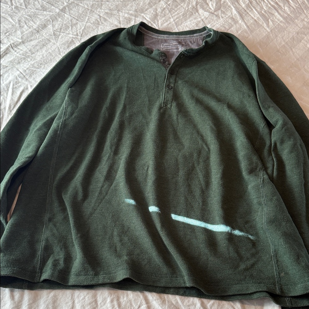 Eddie Bauer Forest Green Henley Shirt